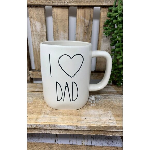 Rae Dunn Mug I Love Dad Ceramic Magenta White Black Gift Father Daddy Coffee New - Picture 7 of 7
